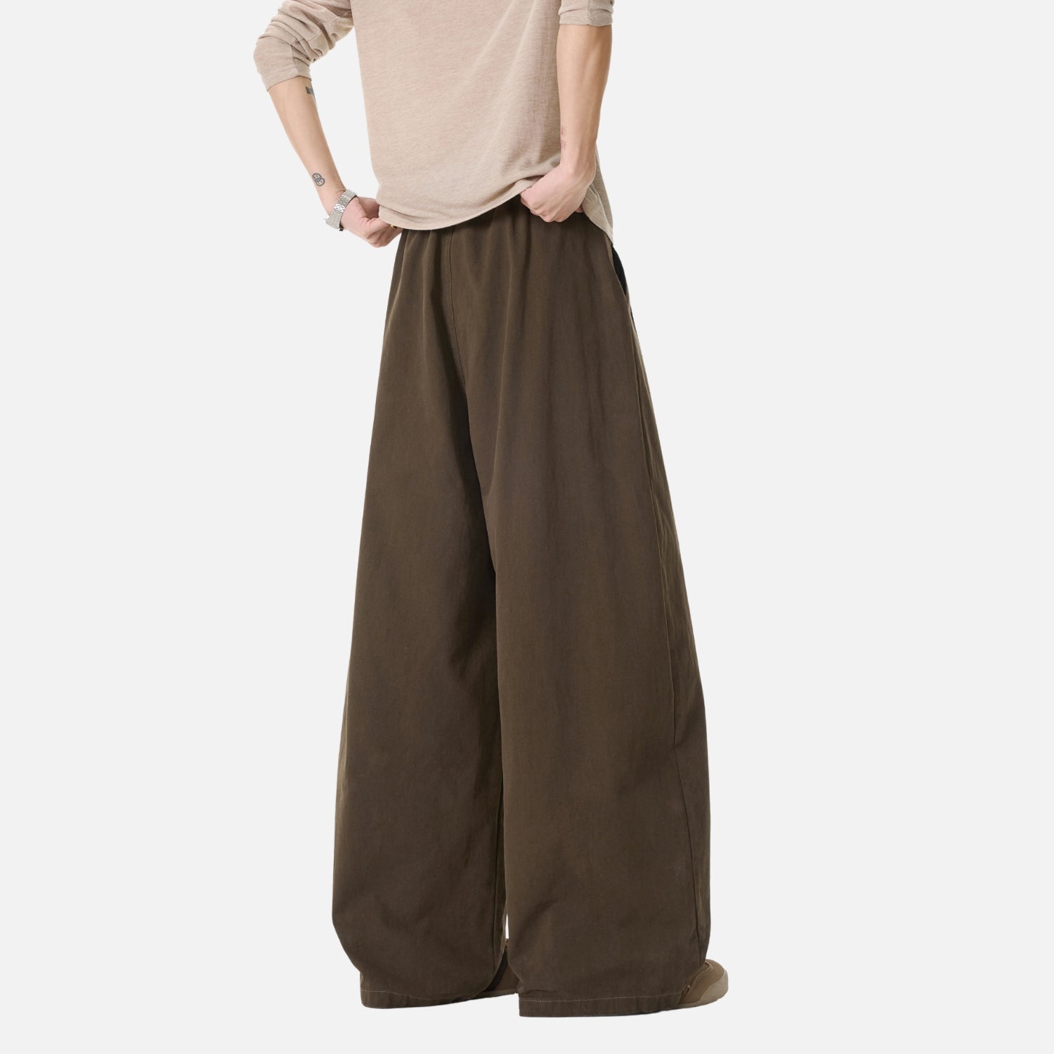 Vintage Double-Pleated Baggy Pants