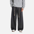Faux Wool Textured Straight-Leg Pants