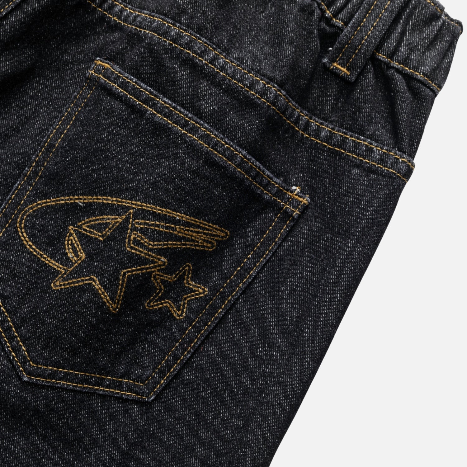 Vintage Contrast-Stitch Straight Jeans