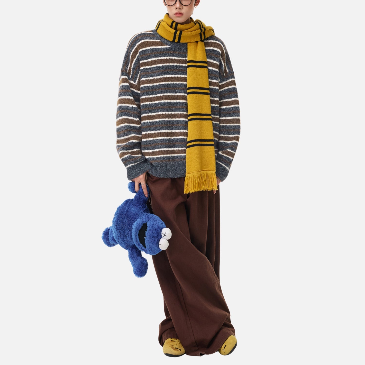 Japanese Vintage Colorblock Striped Sweater