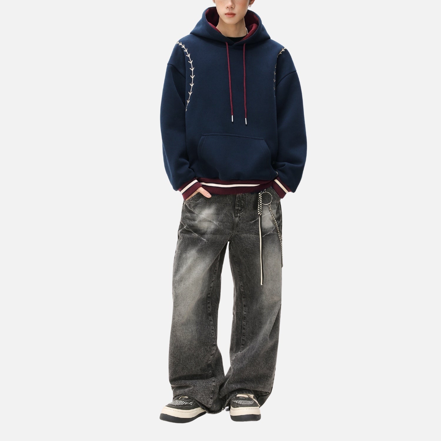 Heavyweight Vintage Contrast Embroidered Hoodie