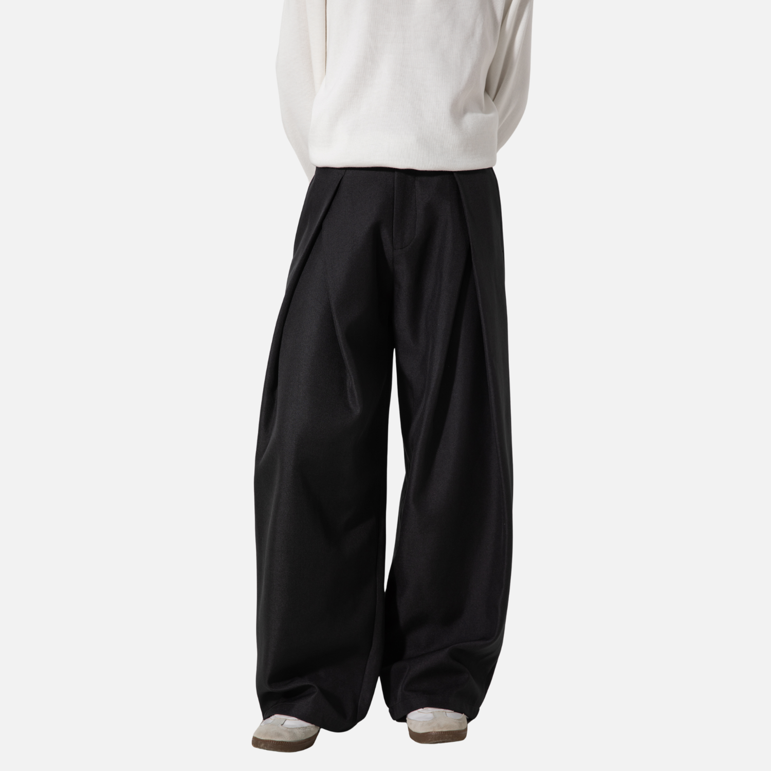 Elegant Pleated Texture Trousers