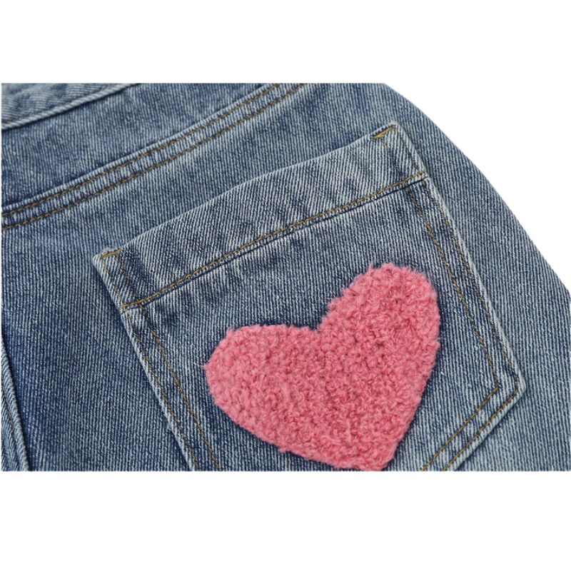 Letter and Star Embroidered Design Jeans