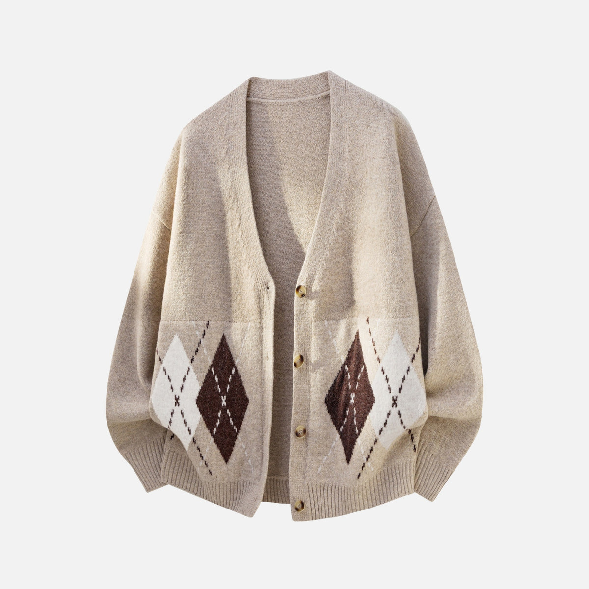 Japanese Vintage Diamond Knit Cardigan
