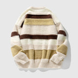 Vintage Striped Round Neck Knit Sweater