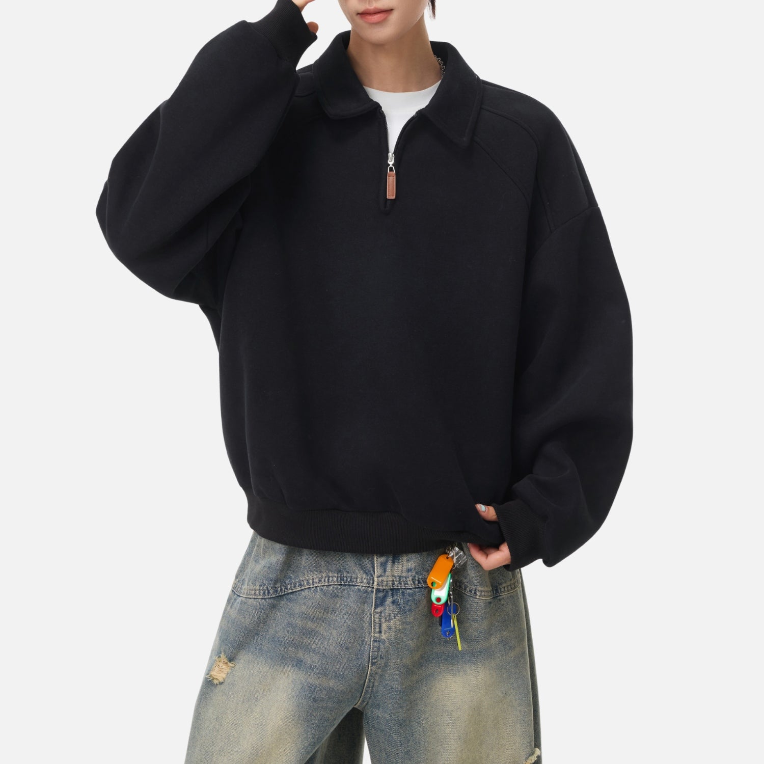 Vintage Half-Zip Polo Sweatshirt
