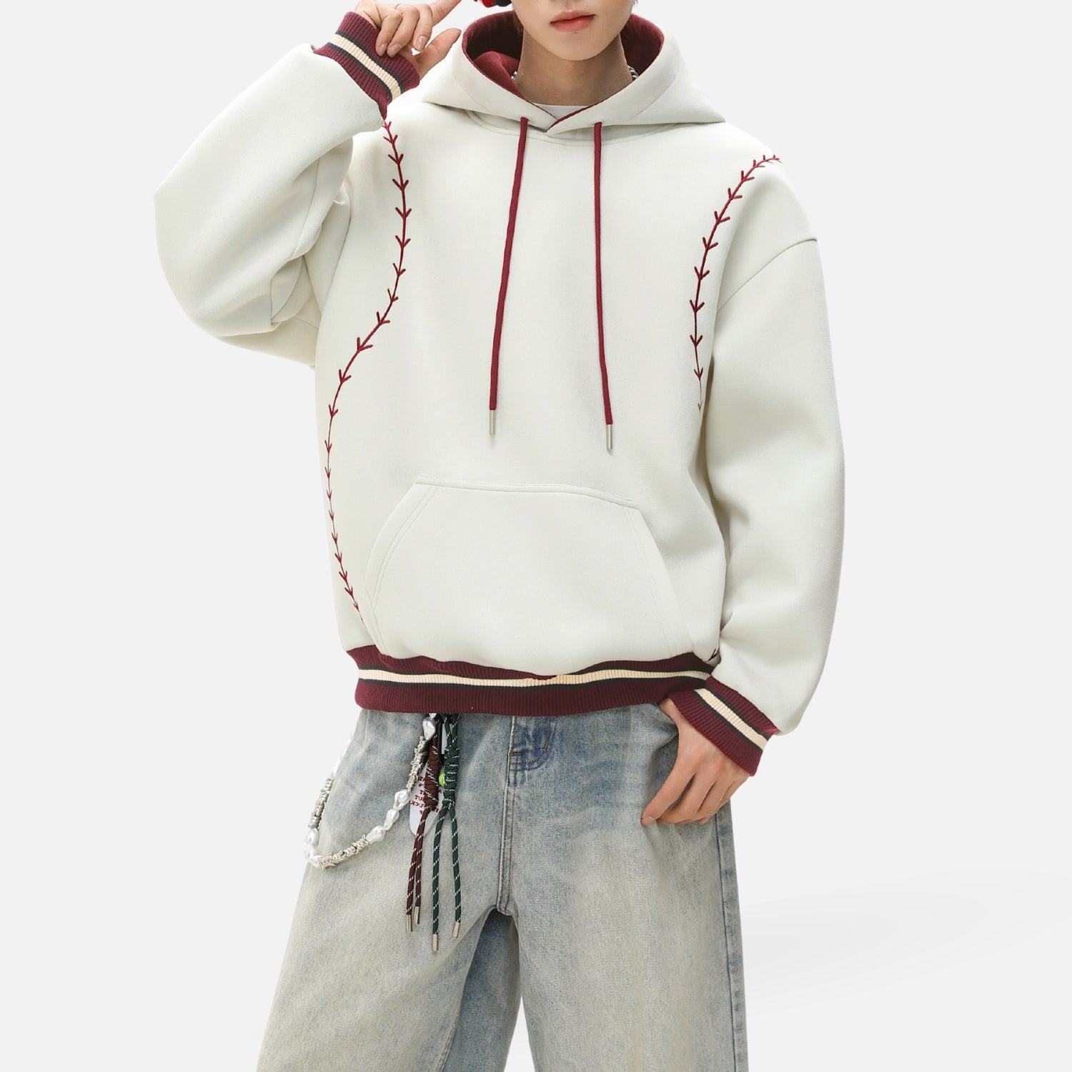 Heavyweight Vintage Contrast Embroidered Hoodie