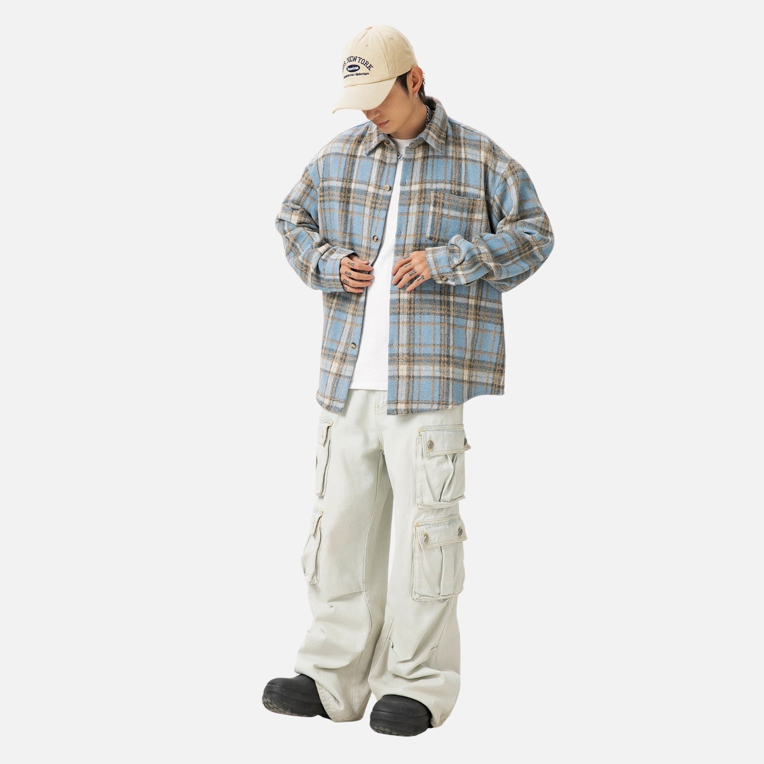 Vintage Plaid Long-Sleeve Shirt