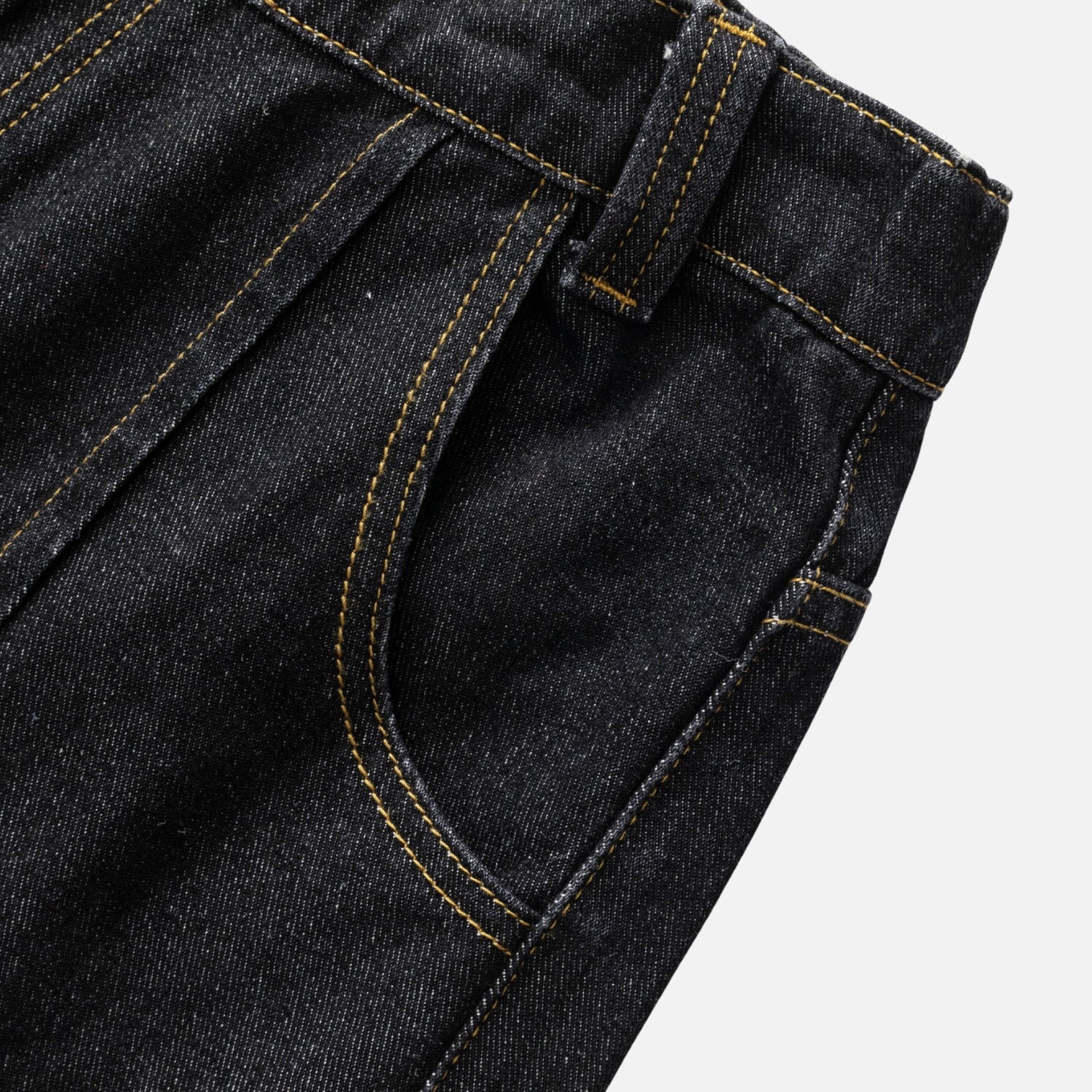 Vintage Contrast-Stitch Straight Jeans