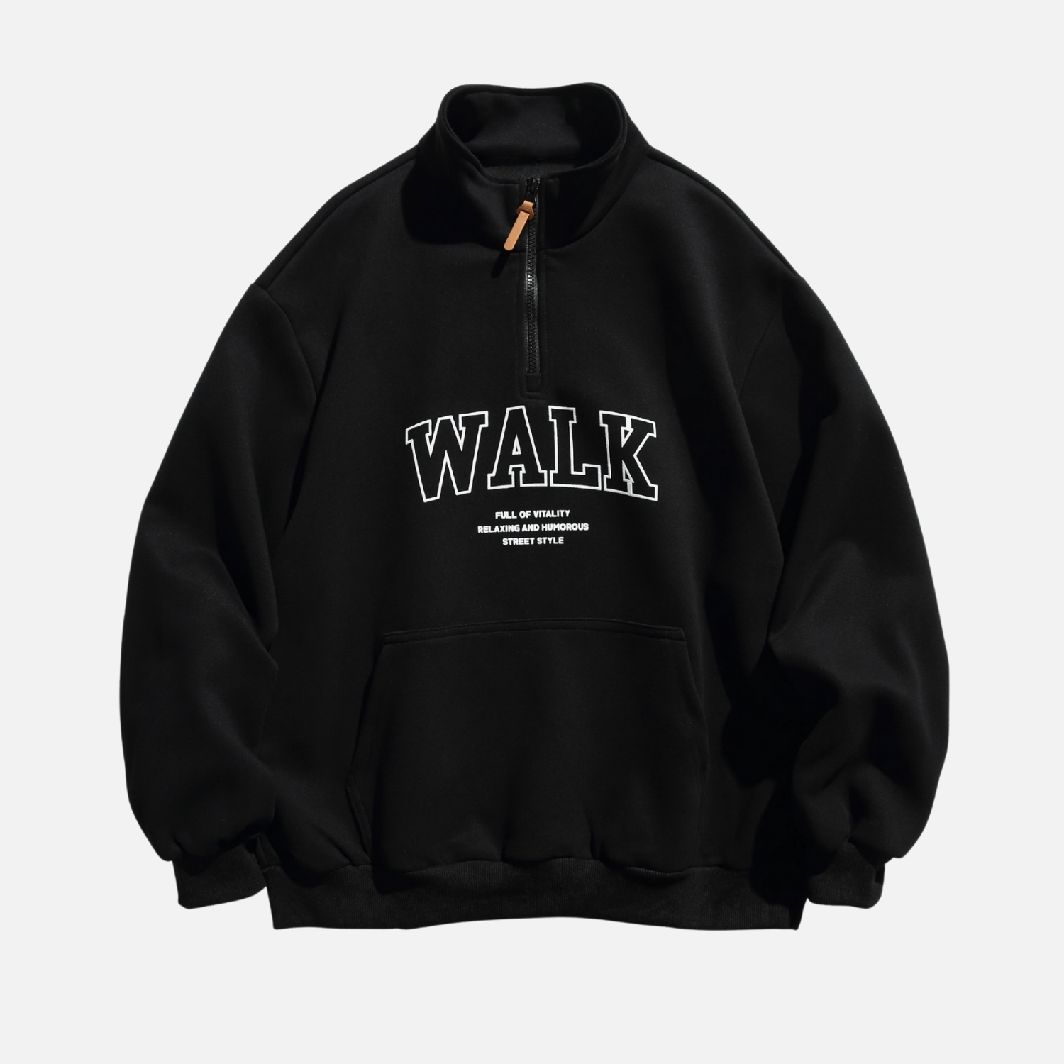 Half-Zip Letter Print Sweatshirt