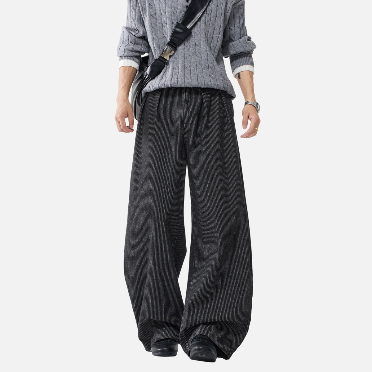 Japanese Vintage Striped Baggy Jeans