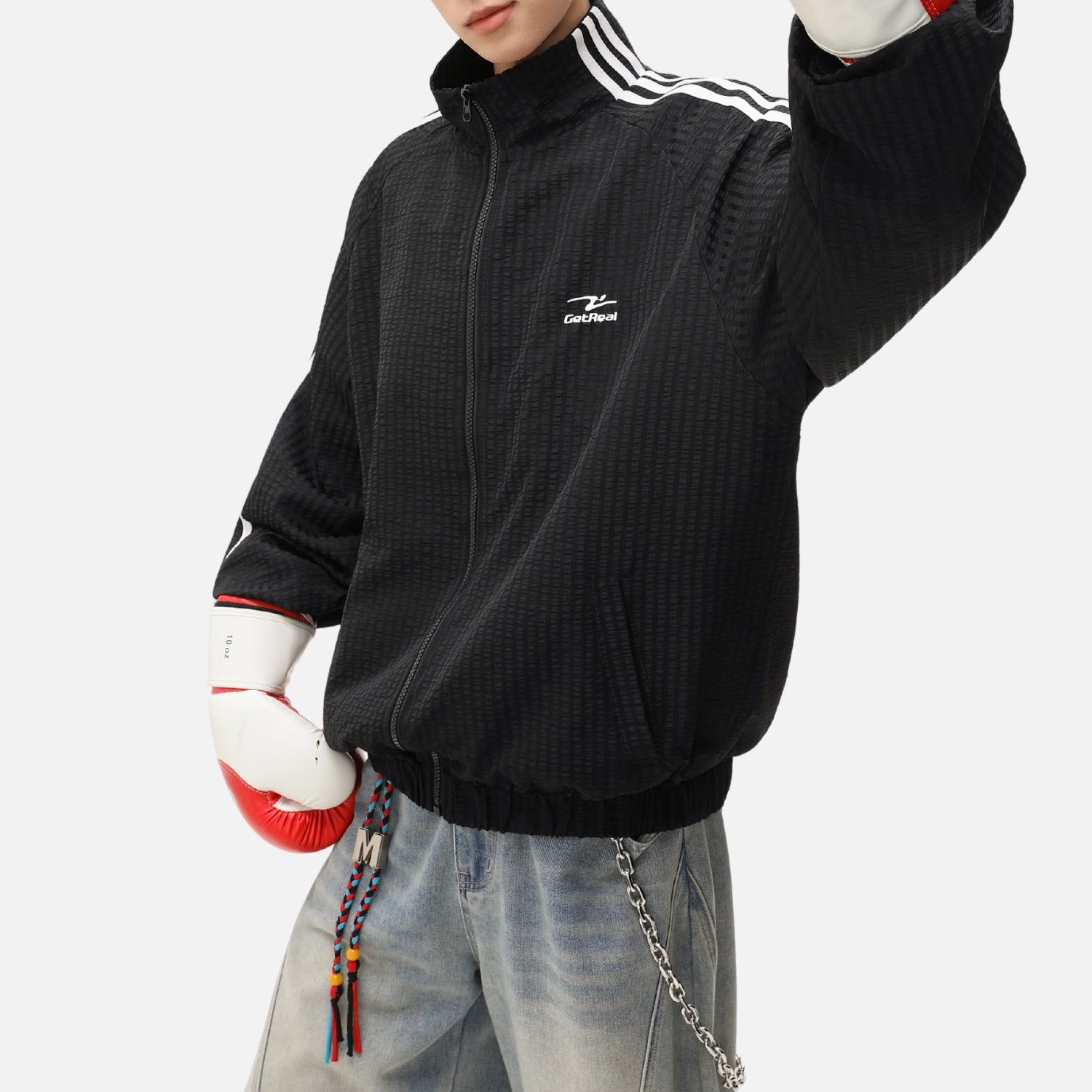 Textured Colorblock Track Jacket
