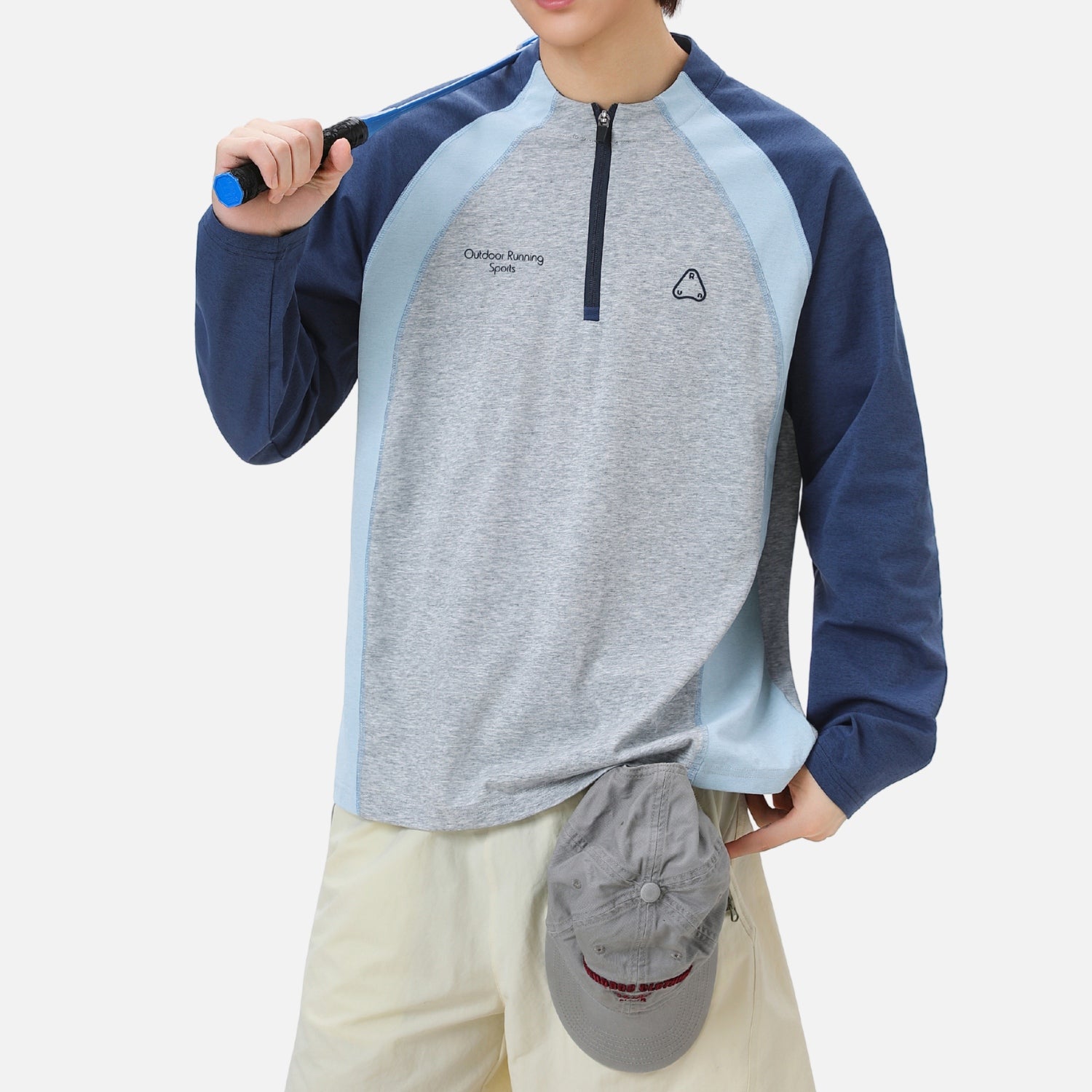 Cooling Half-Zip Raglan Long Sleeve Tee