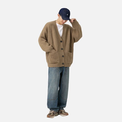 Grobstrick-Cardigan mit Struktur