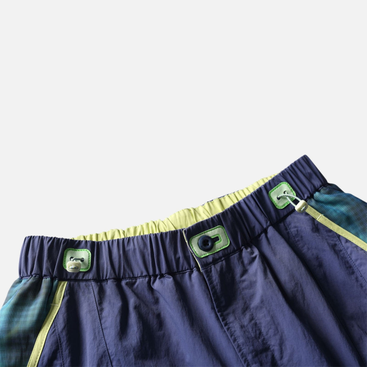 Plaid Colorblock Windproof Parachute Pants