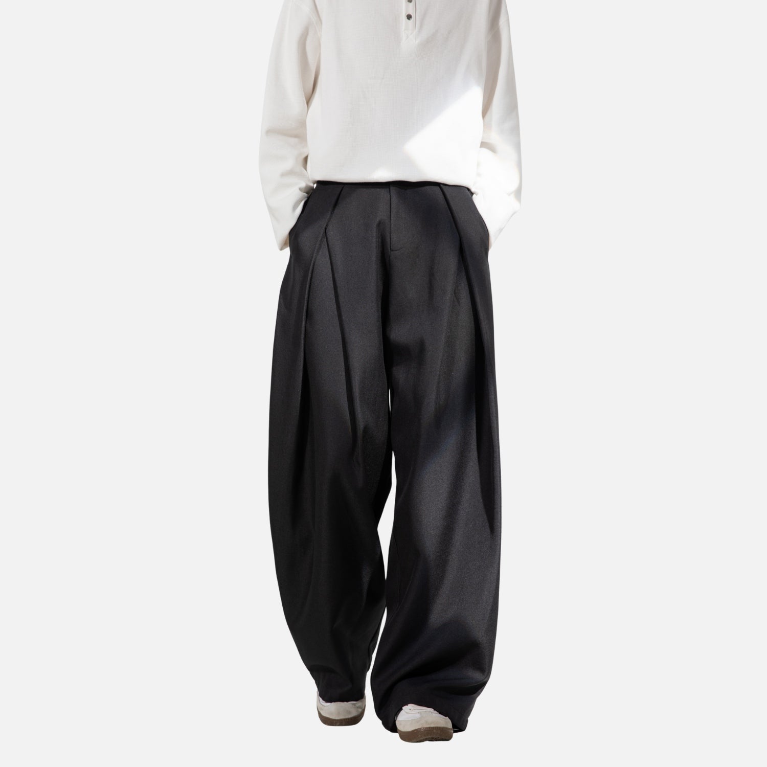 Elegant Pleated Texture Trousers
