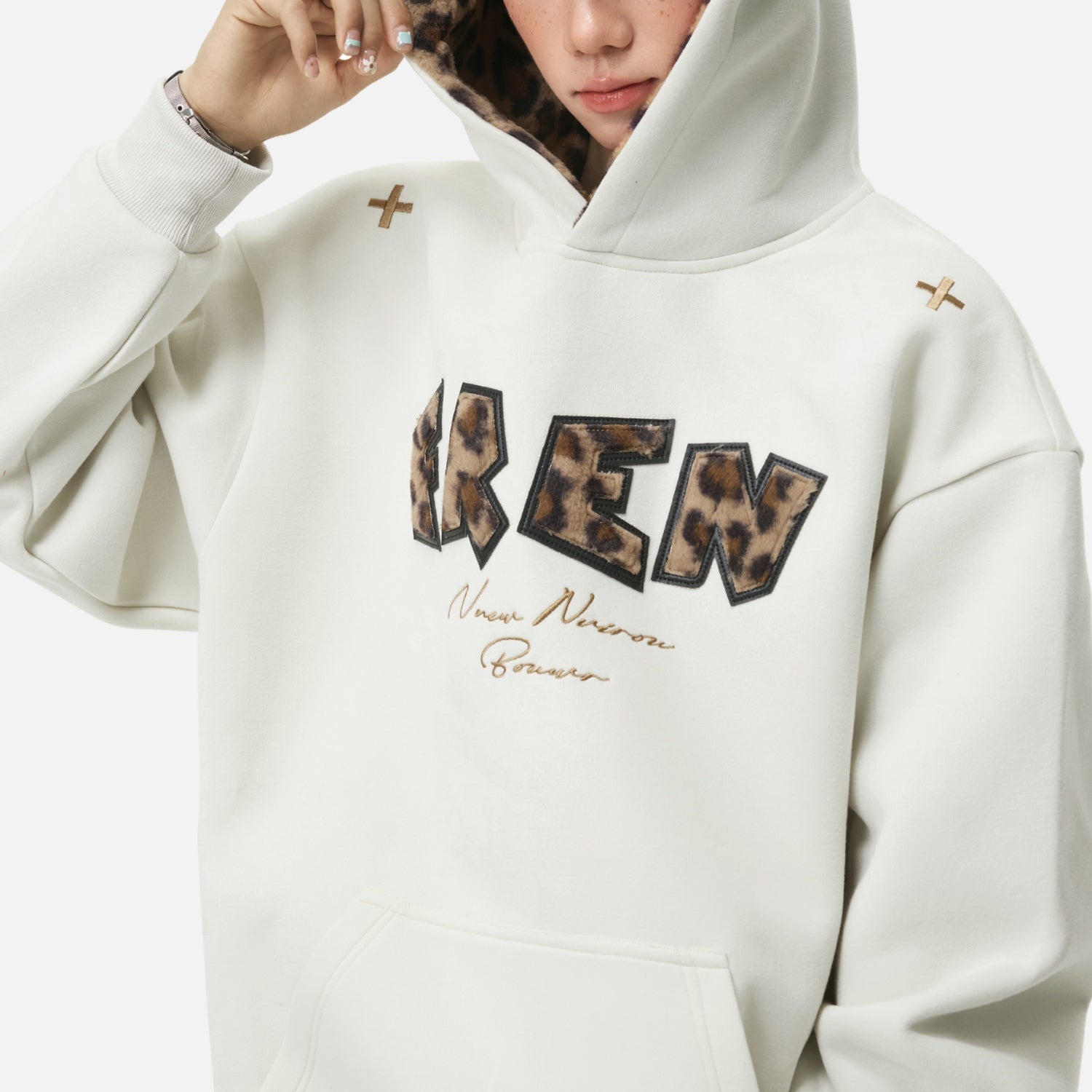 Heavyweight Leopard Patch Hoodie