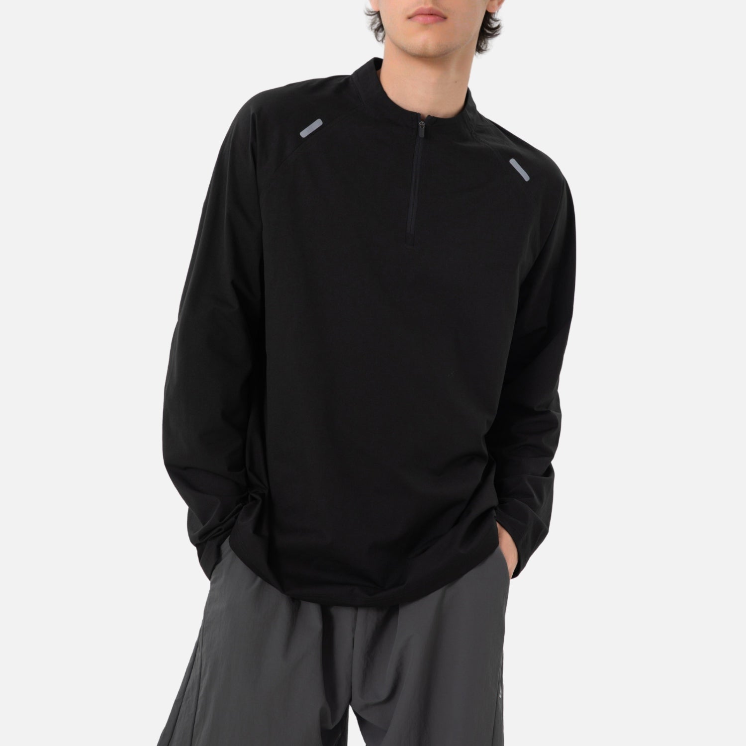 Half-Zip Stand-Collar Reflective Tee