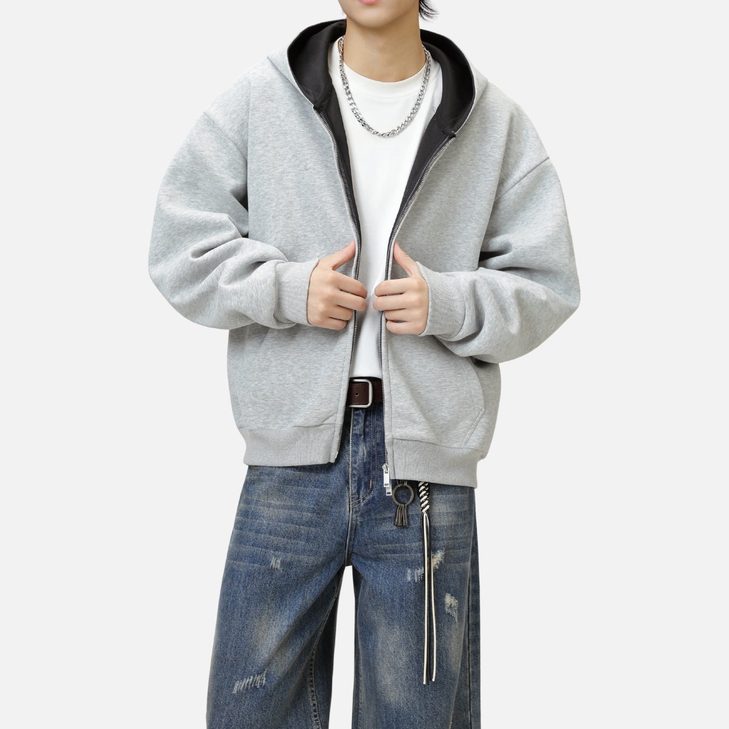 Heavyweight Colorblock Zip-Up Hoodie