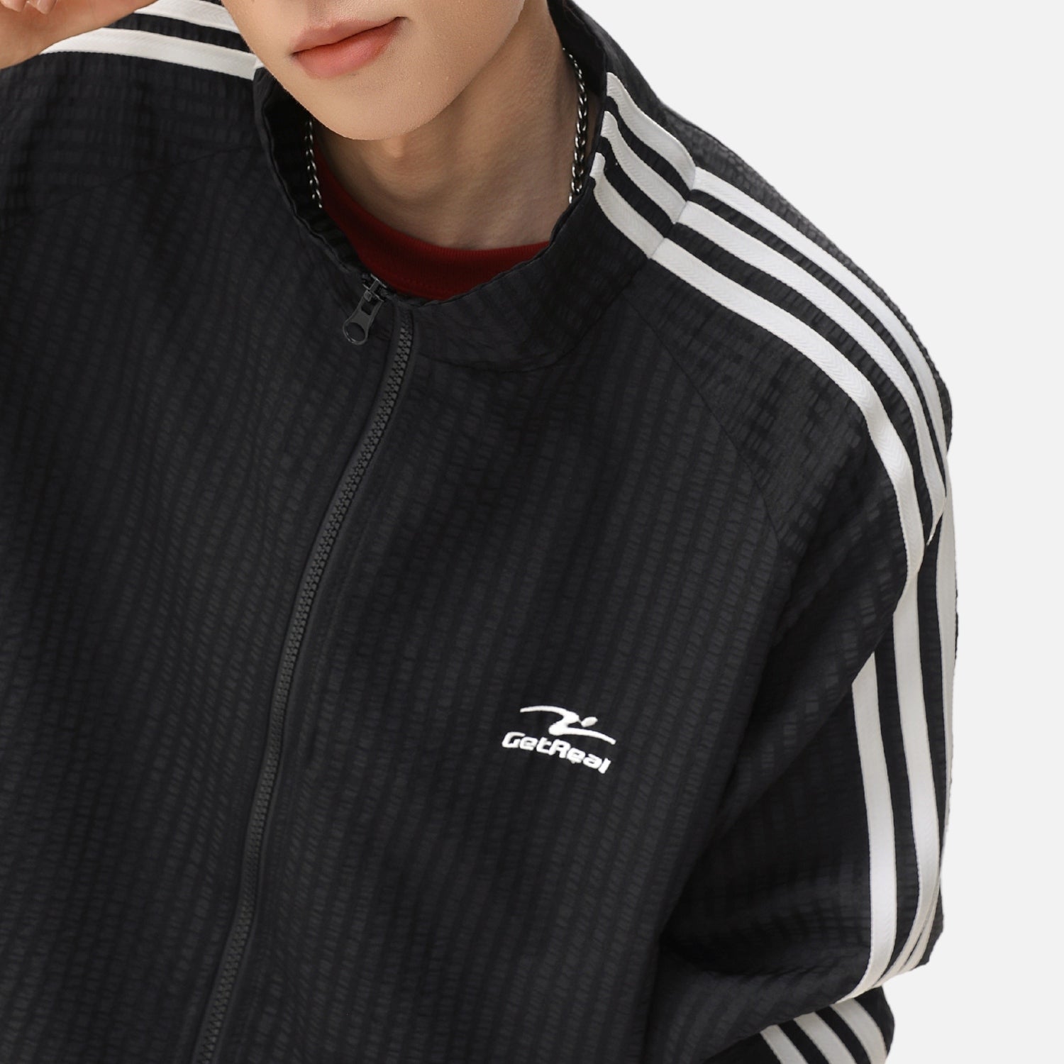 Textured Colorblock Track Jacket