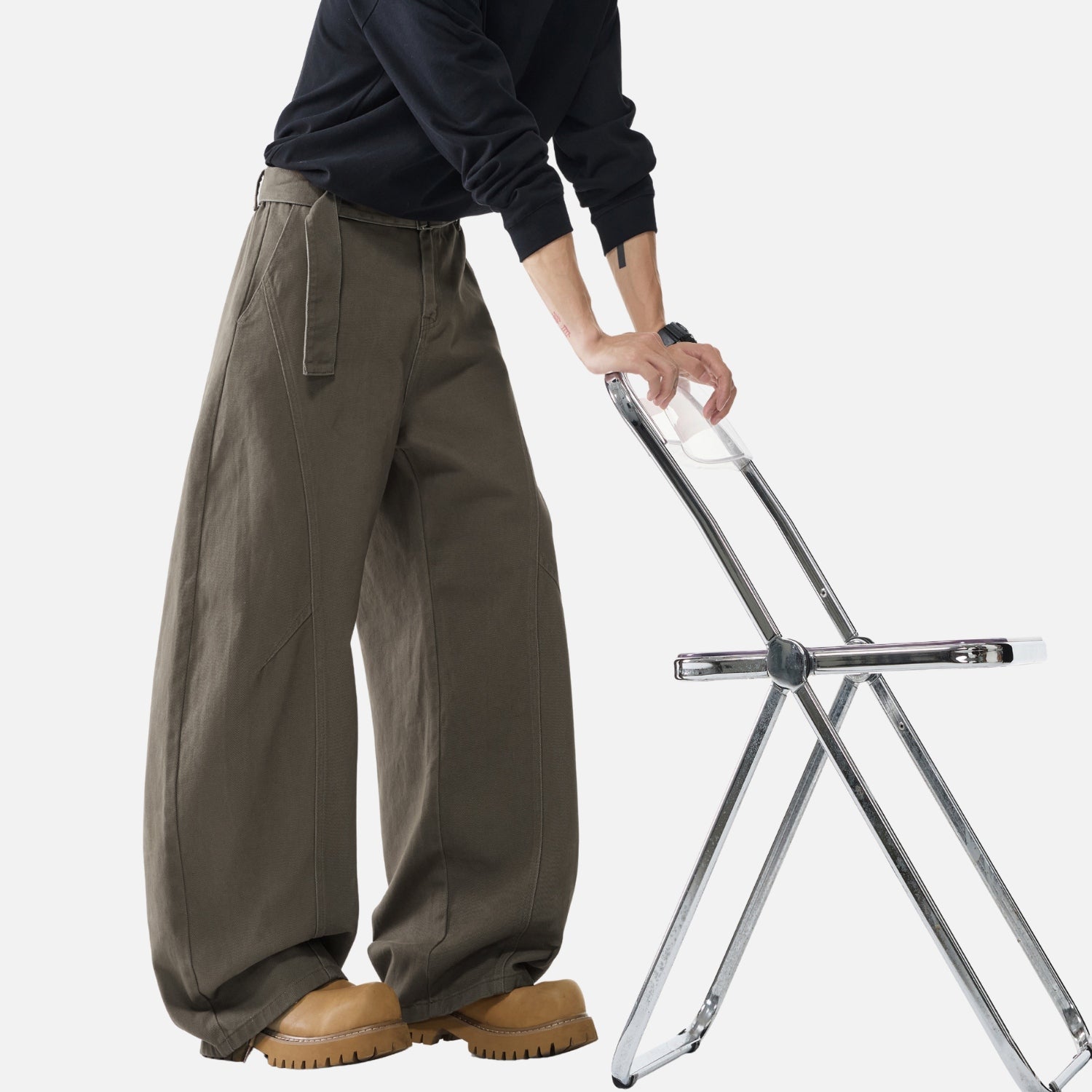 Vintage Structured Panel Utility Pants