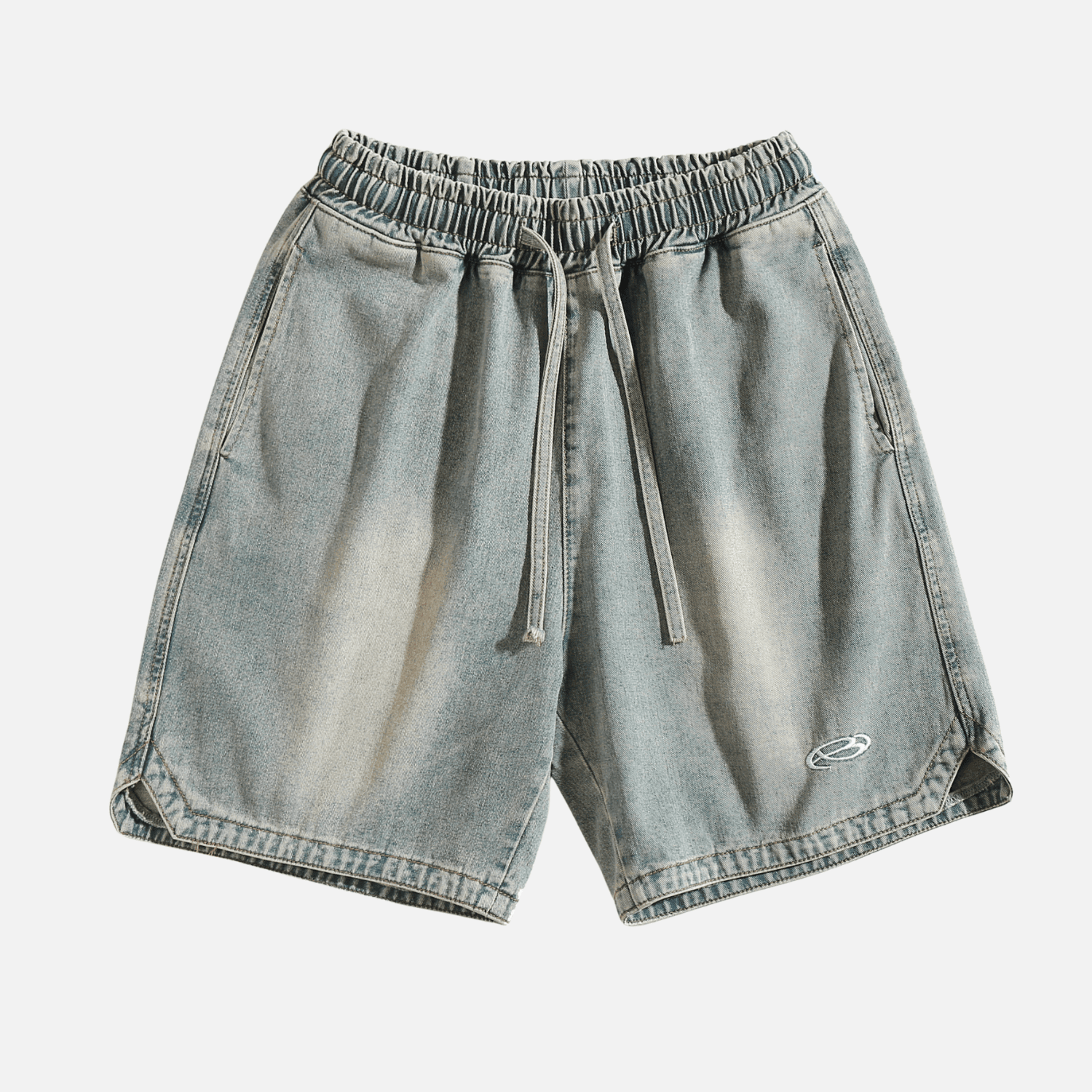 Slit Design Washed Jorts