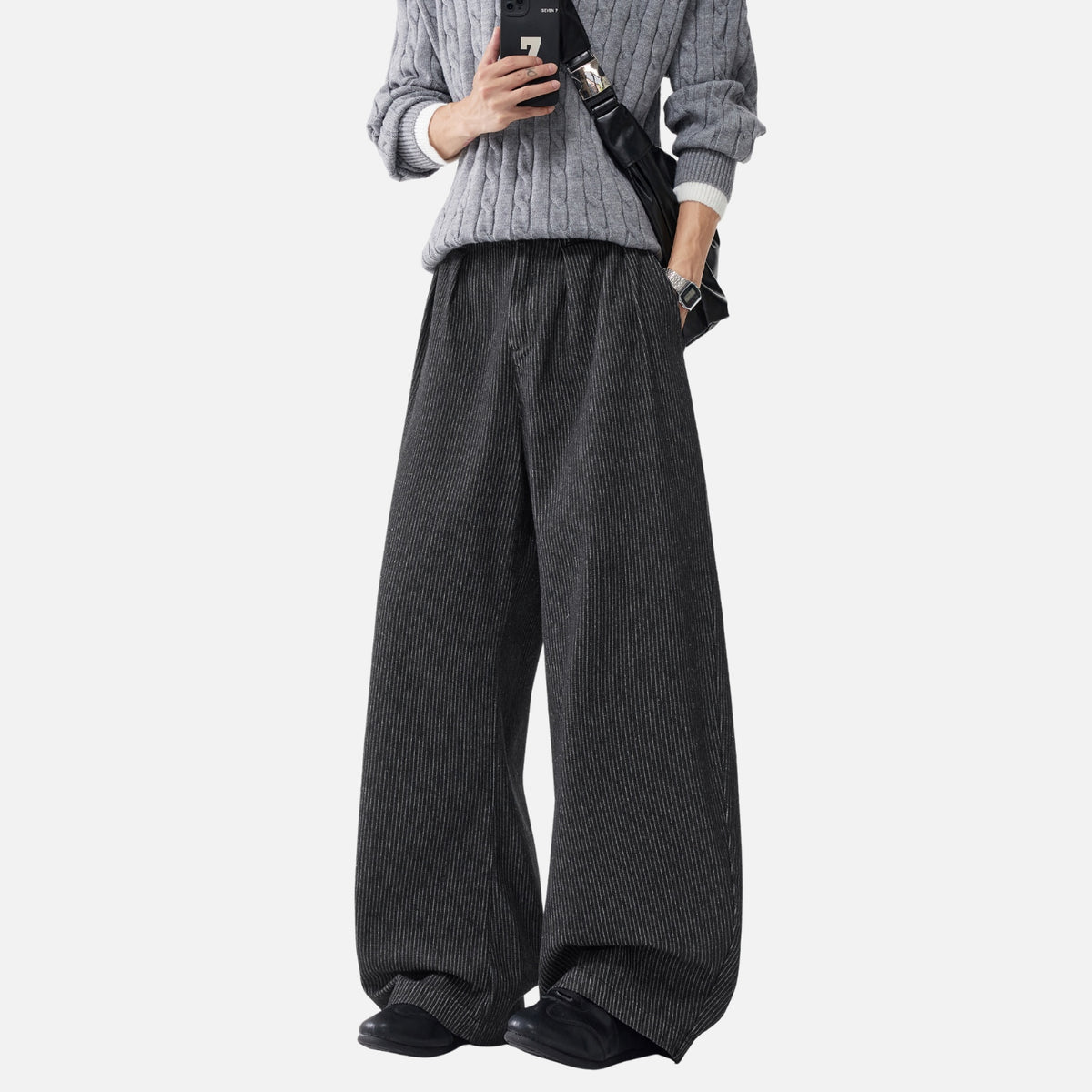 Japanese Vintage Striped Baggy Jeans