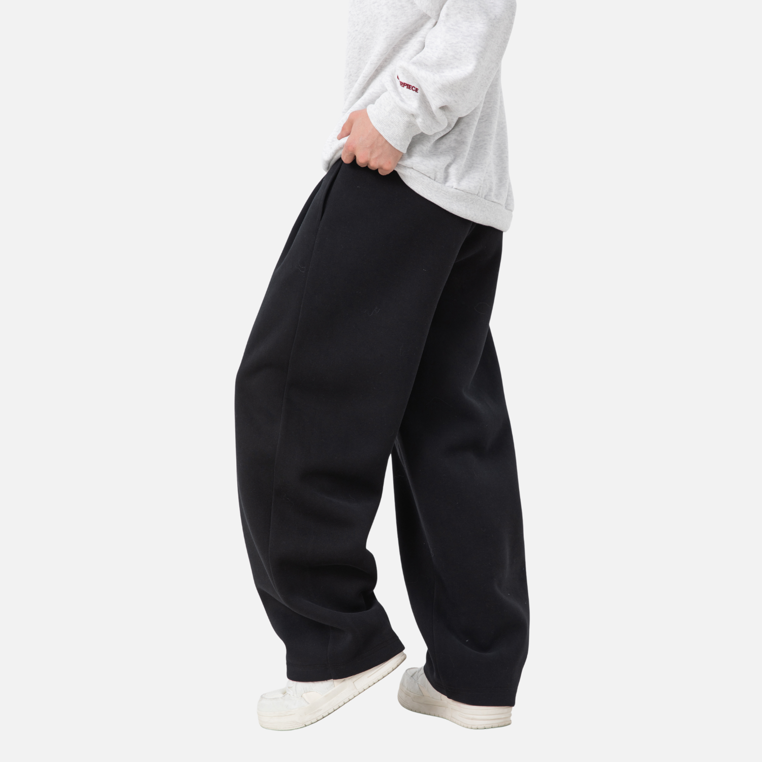 Pleated Straight Sweatpants