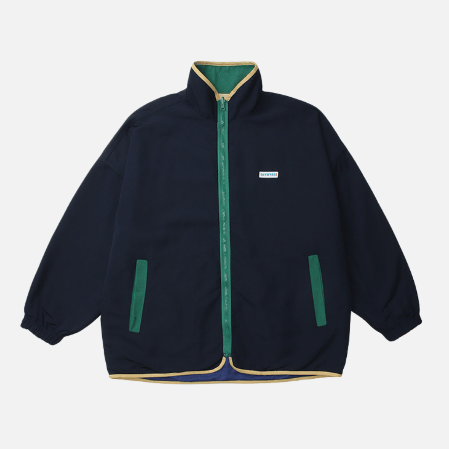 Wendbare ColorBlock-Stehkragenjacke