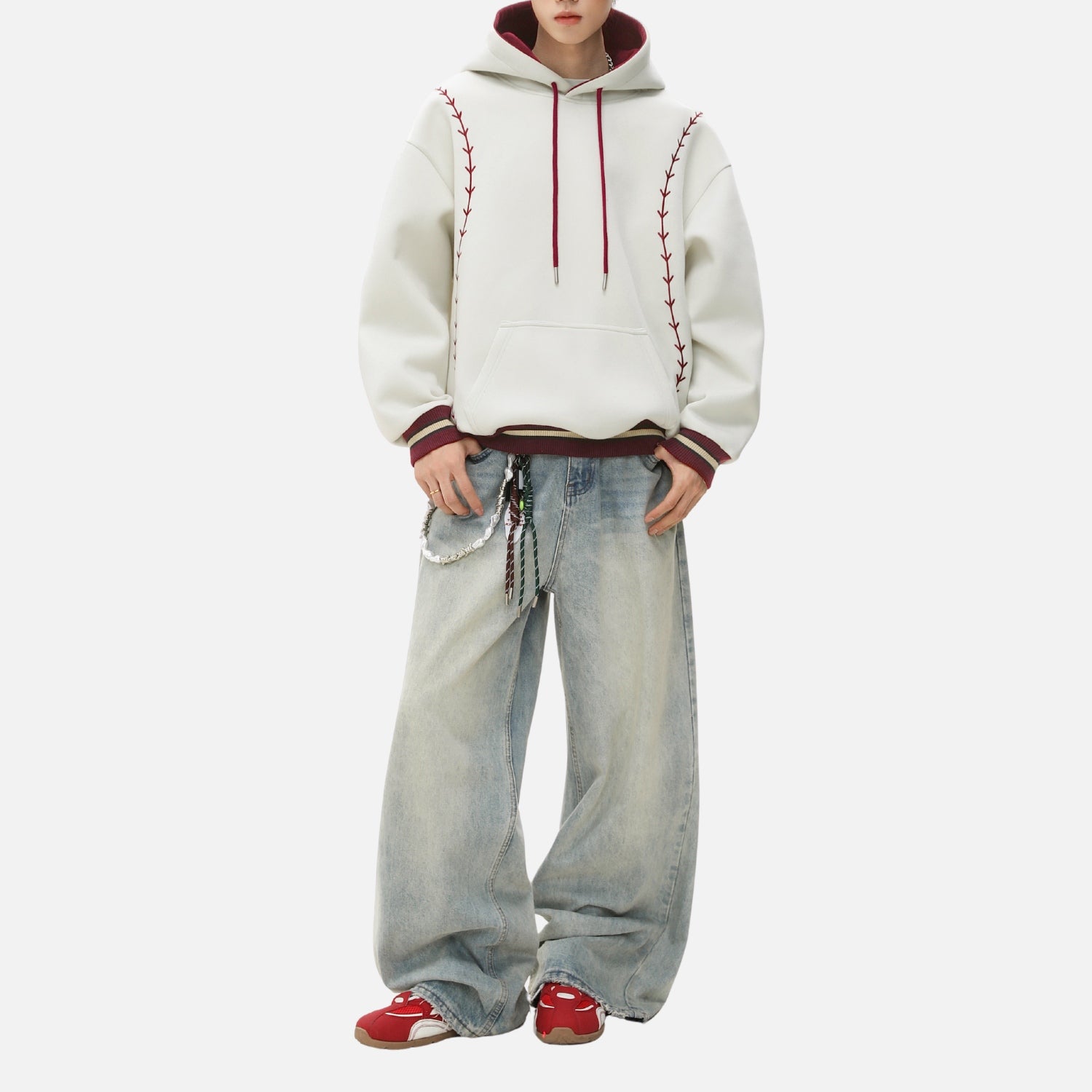 Heavyweight Vintage Contrast Embroidered Hoodie