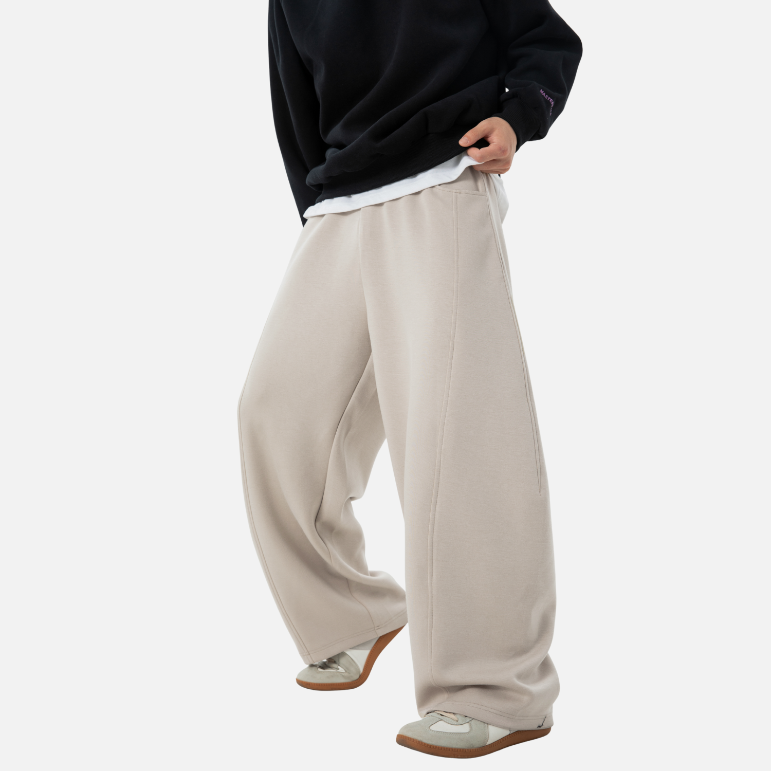 Paneled Texture Track Pants