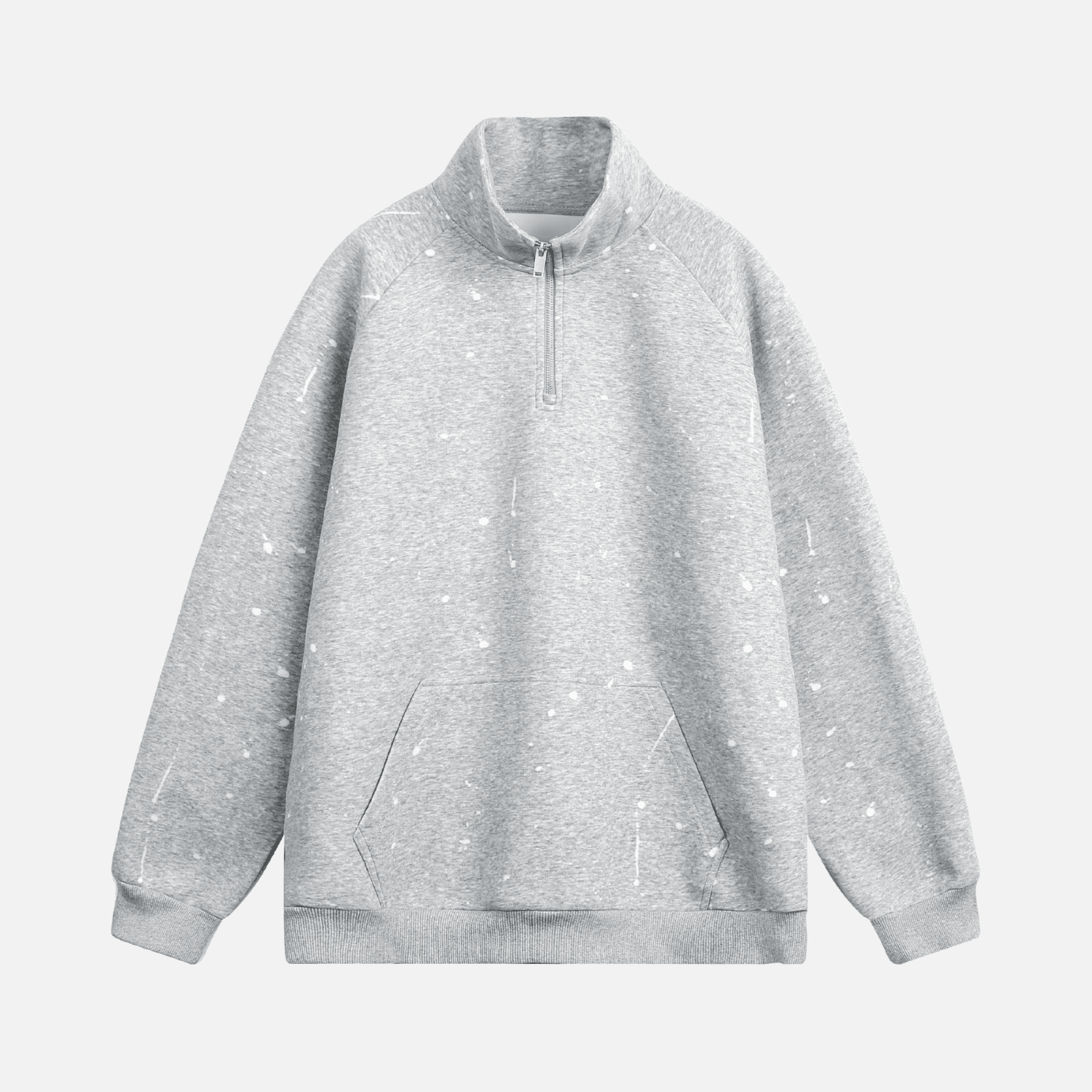 Burnout Half-Zip Stand Collar Sweatshirt