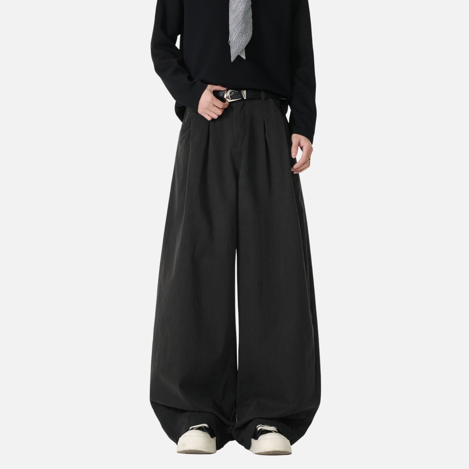 Vintage Double-Pleated Baggy Pants