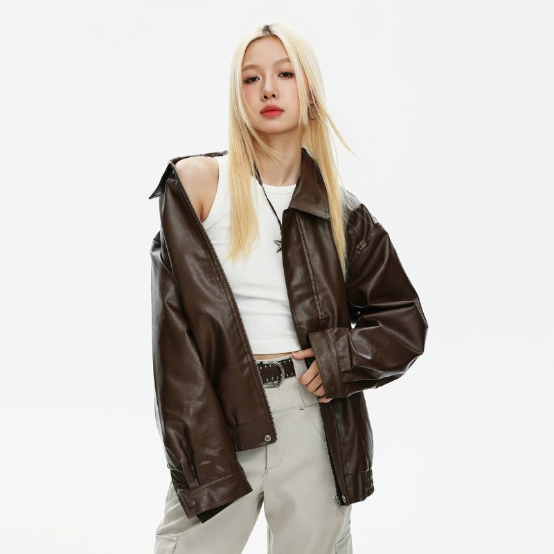 Fashionable Euro-American Loose Aviator Jacket