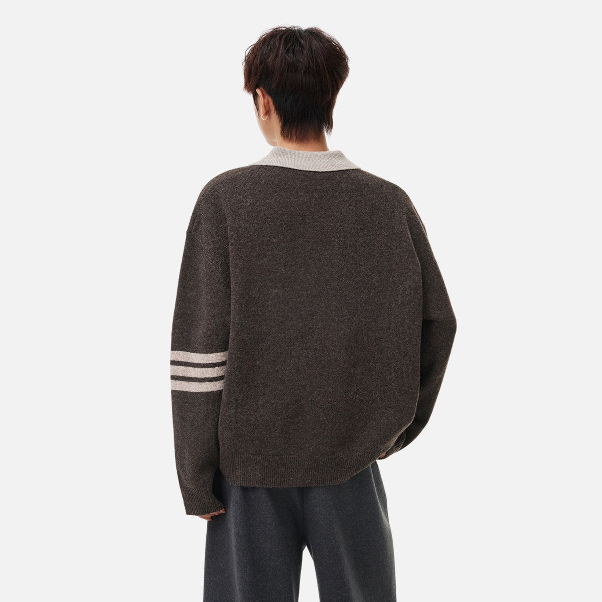 Vintage Old-Money Colorblock Polo Sweater