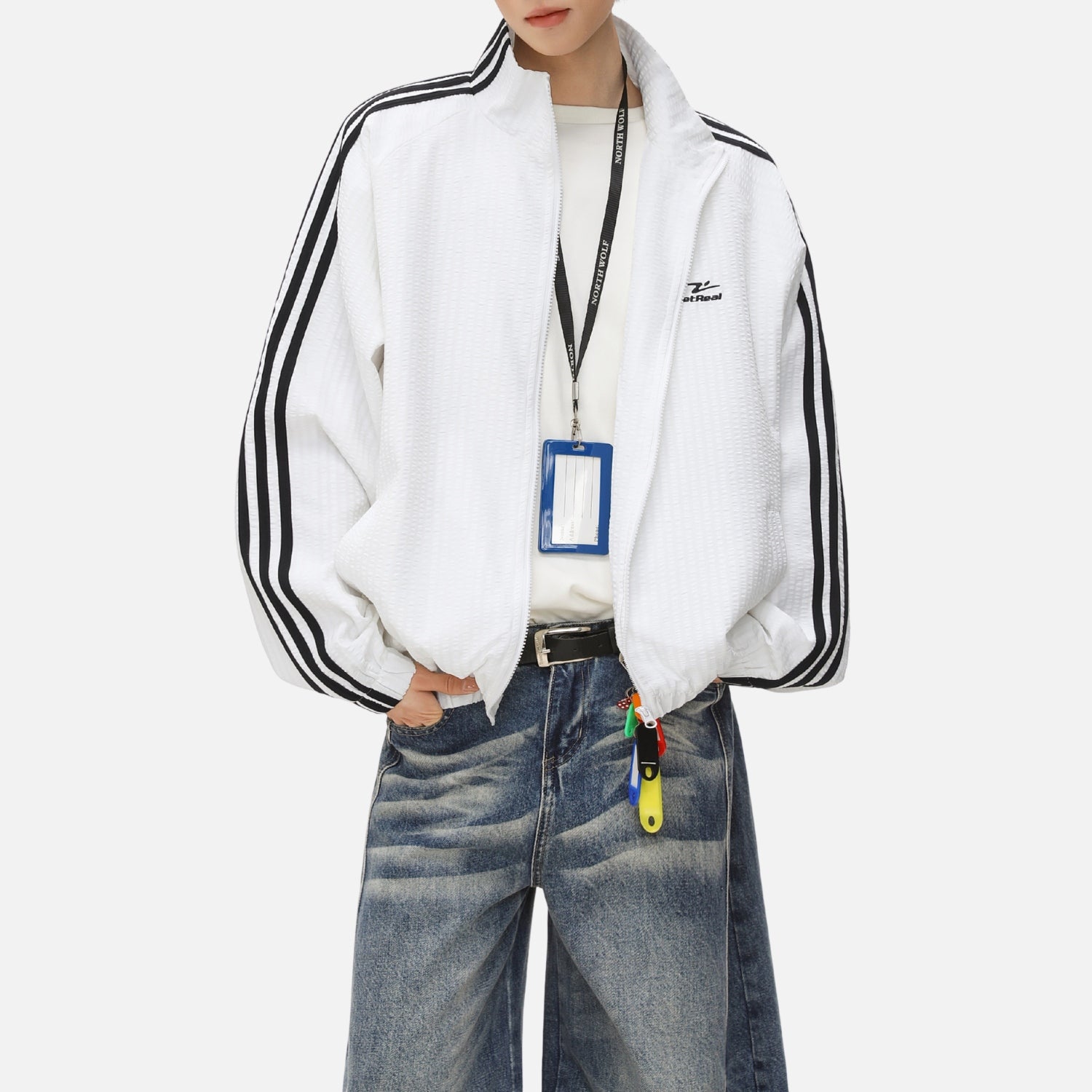 Textured Colorblock Track Jacket