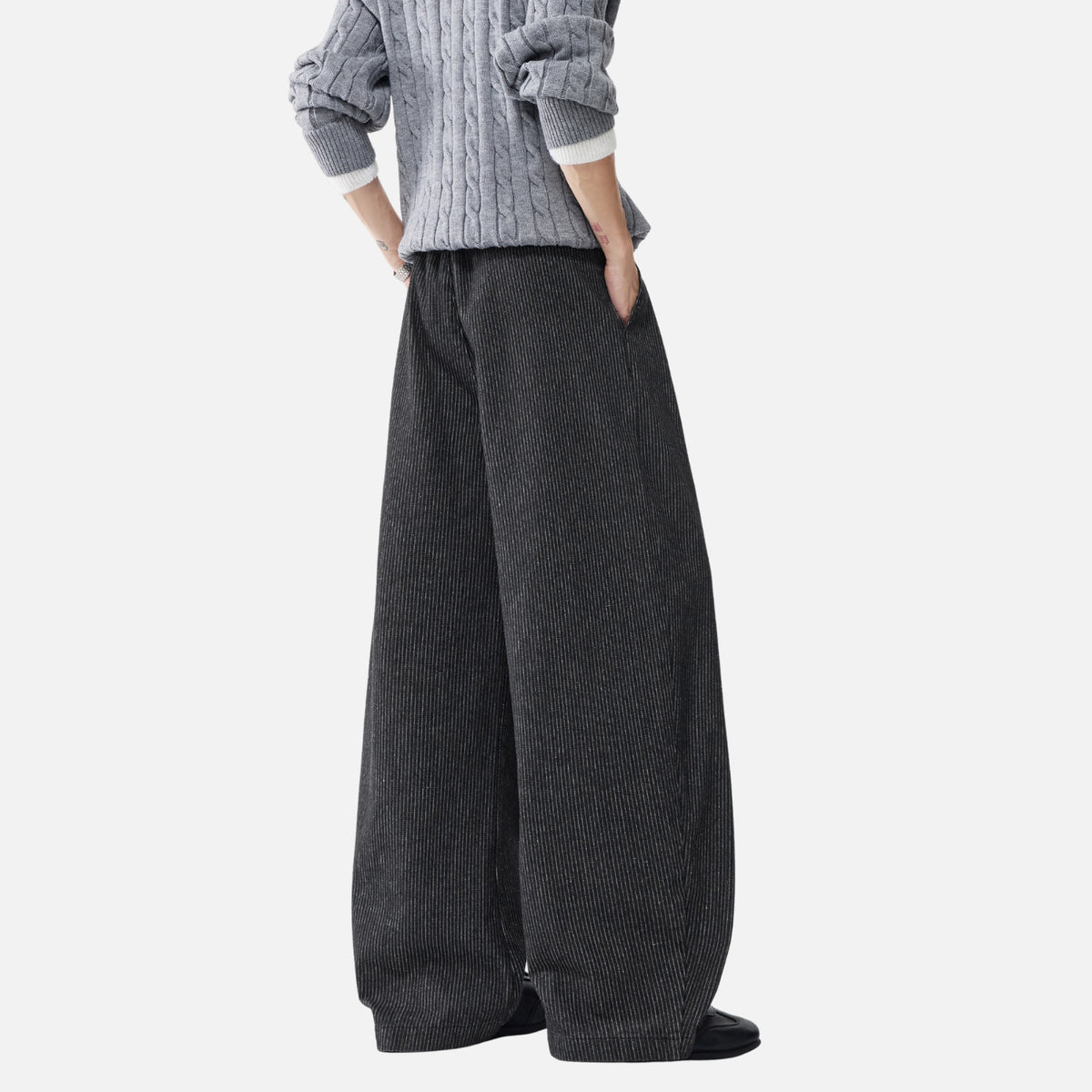 Japanese Vintage Striped Baggy Jeans