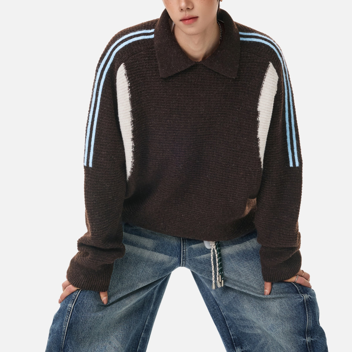 Vintage Colorblock Polo Sweater