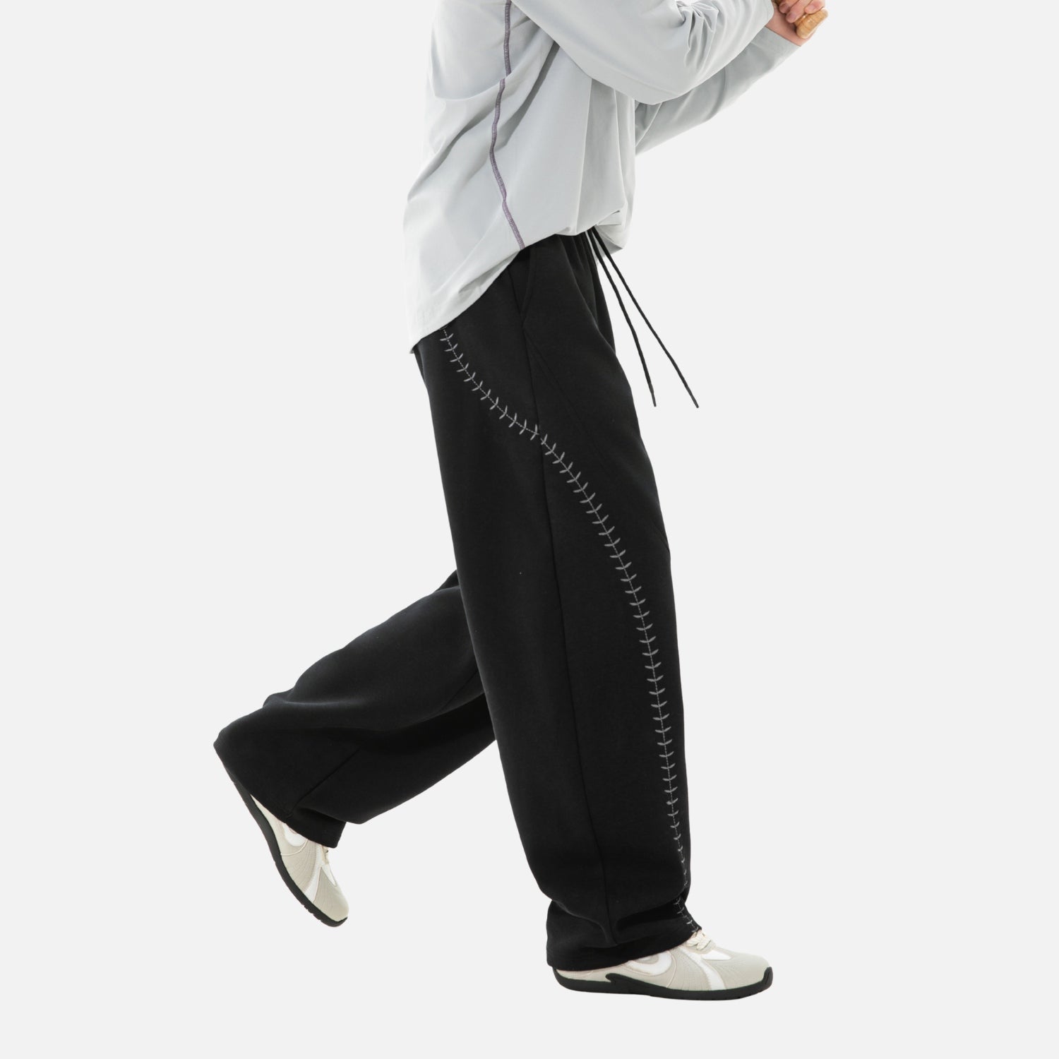 Baseball-Inspired Baggy Sweatpants