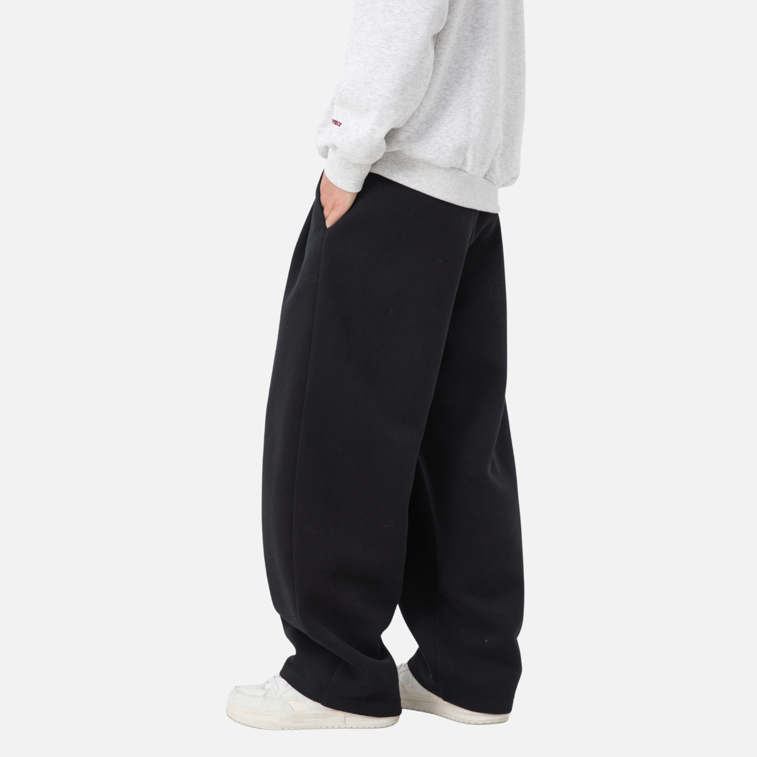 Pleated Straight Sweatpants