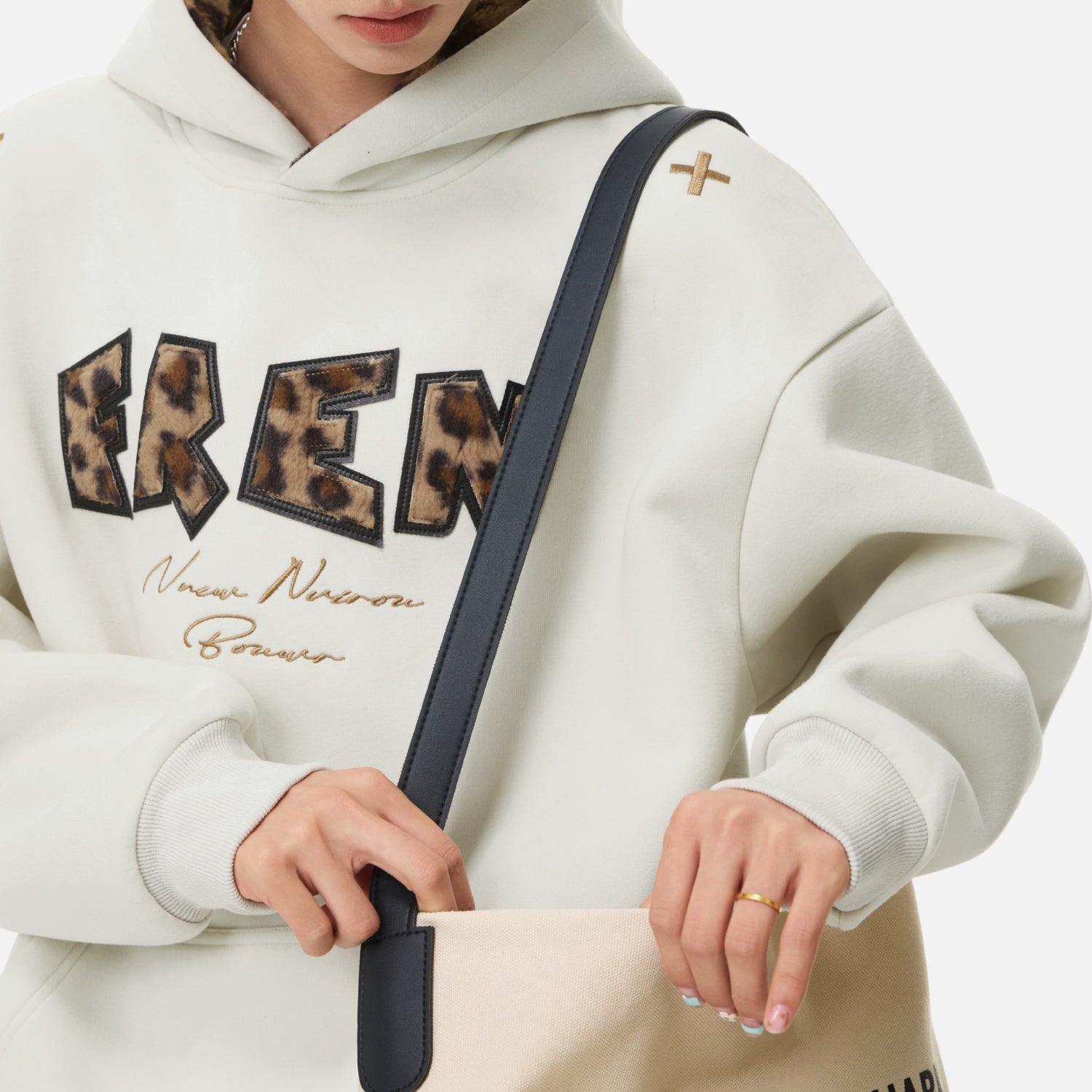 Heavyweight Leopard Patch Hoodie