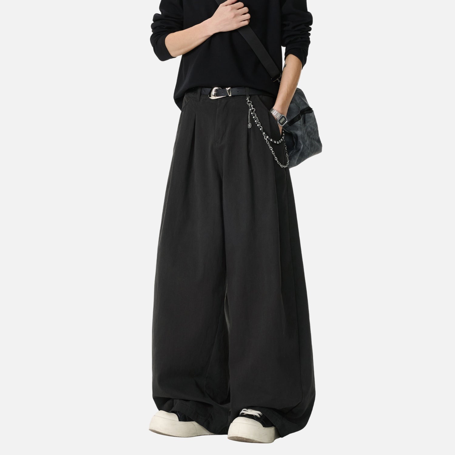 Vintage Double-Pleated Baggy Pants