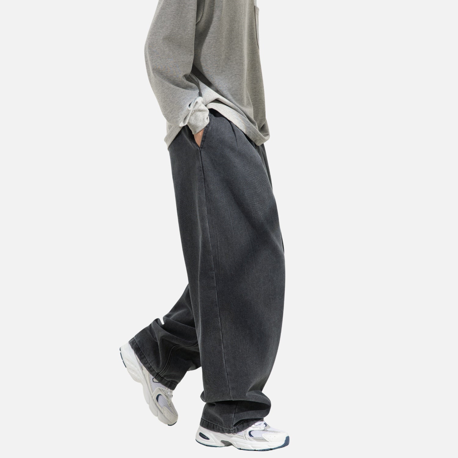 Washed Vintage Pleated Jeans