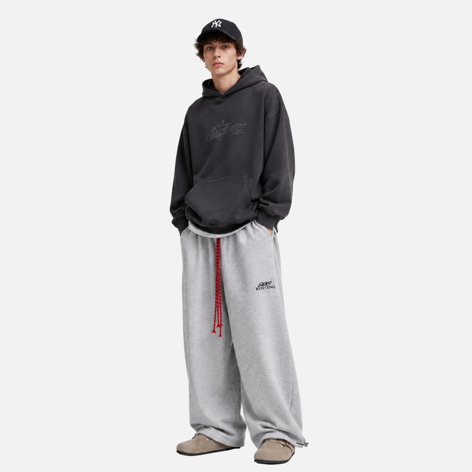 Woven Belt Baggy Pants