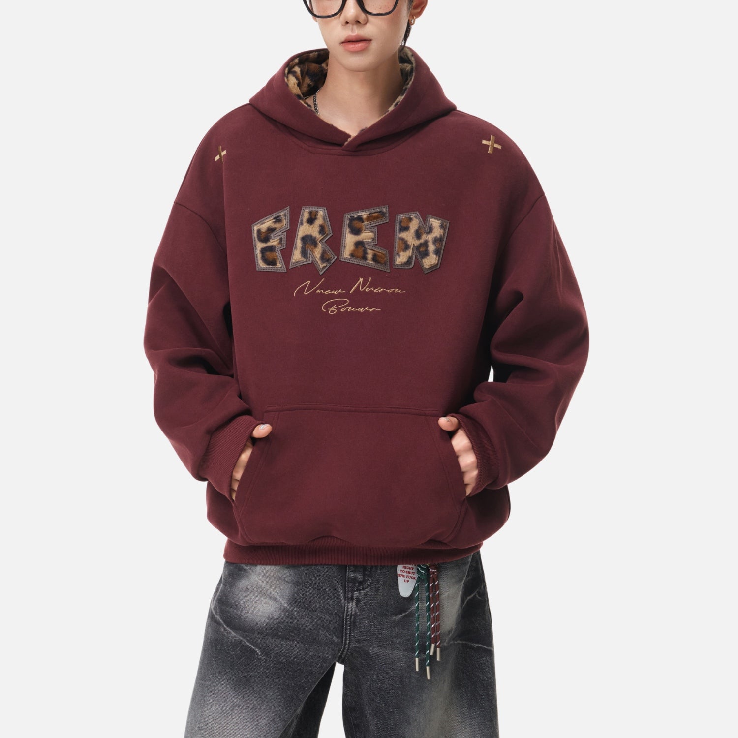 Heavyweight Leopard Patch Hoodie
