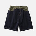 Colorblock Denim Shorts