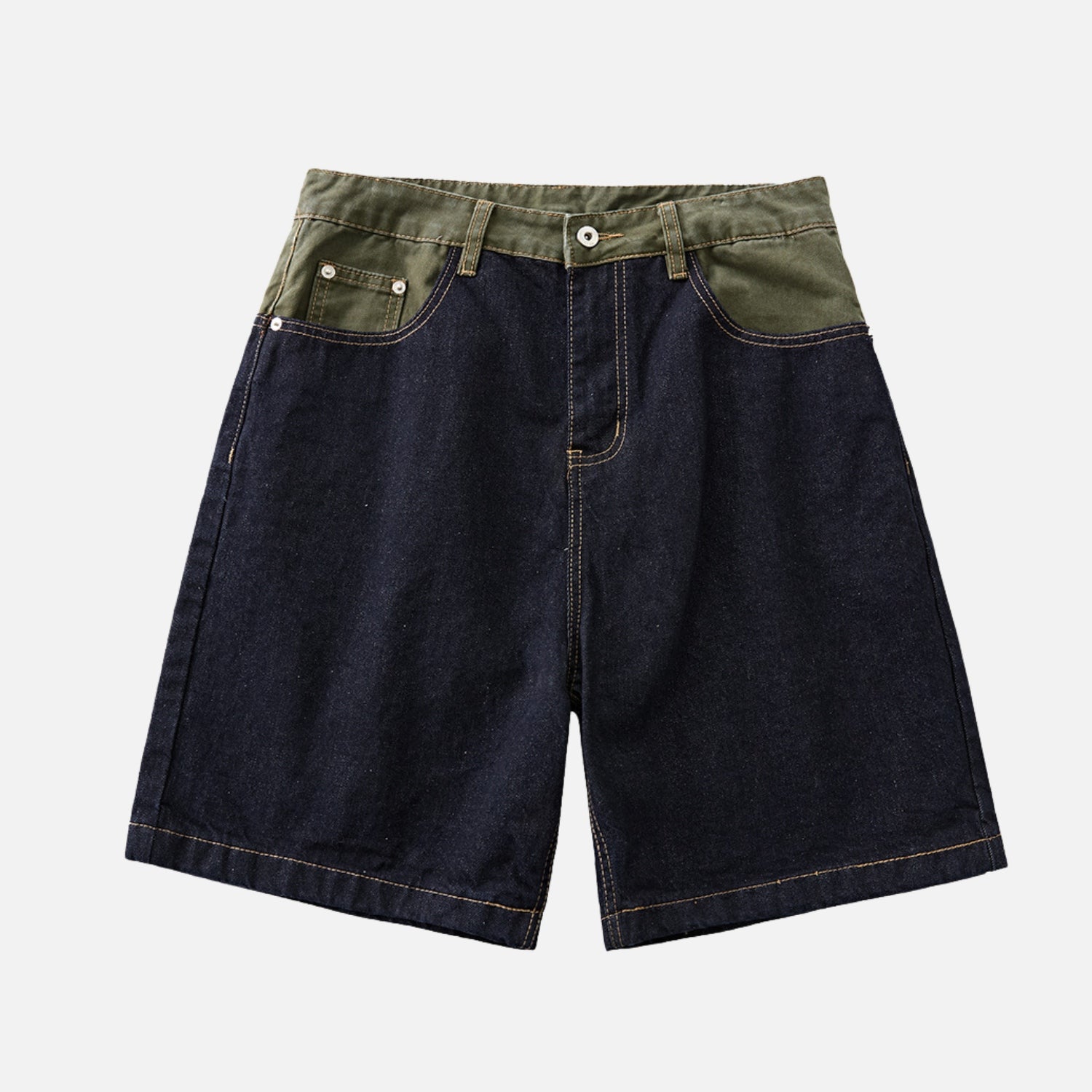 Colorblock Denim Shorts