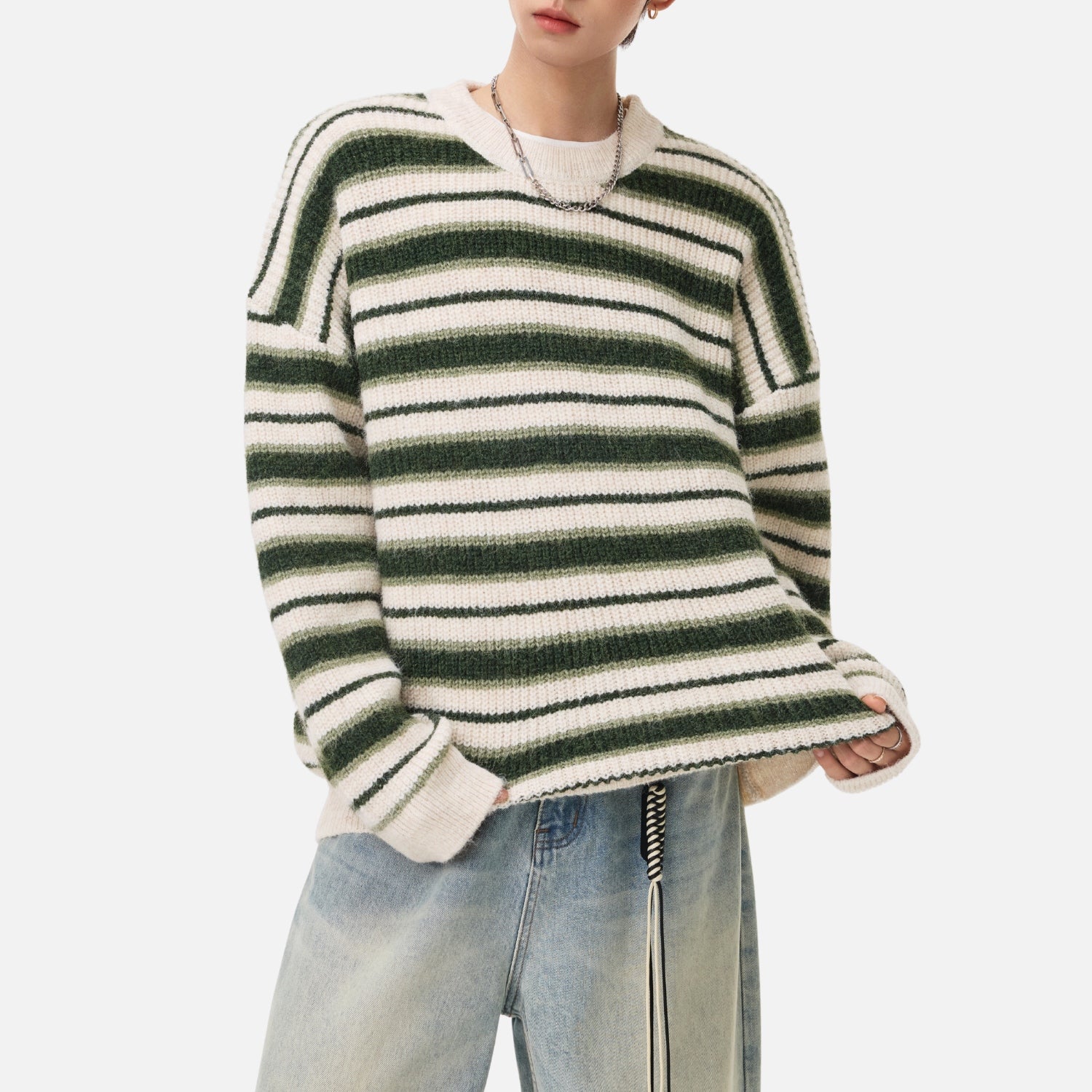 Japanese Vintage Colorblock Striped Sweater