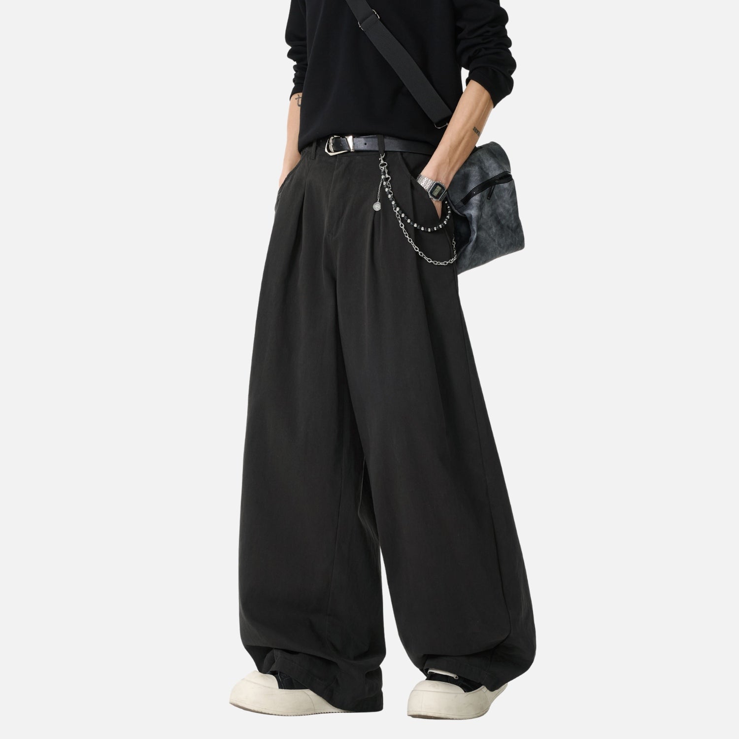 Vintage Double-Pleated Baggy Pants