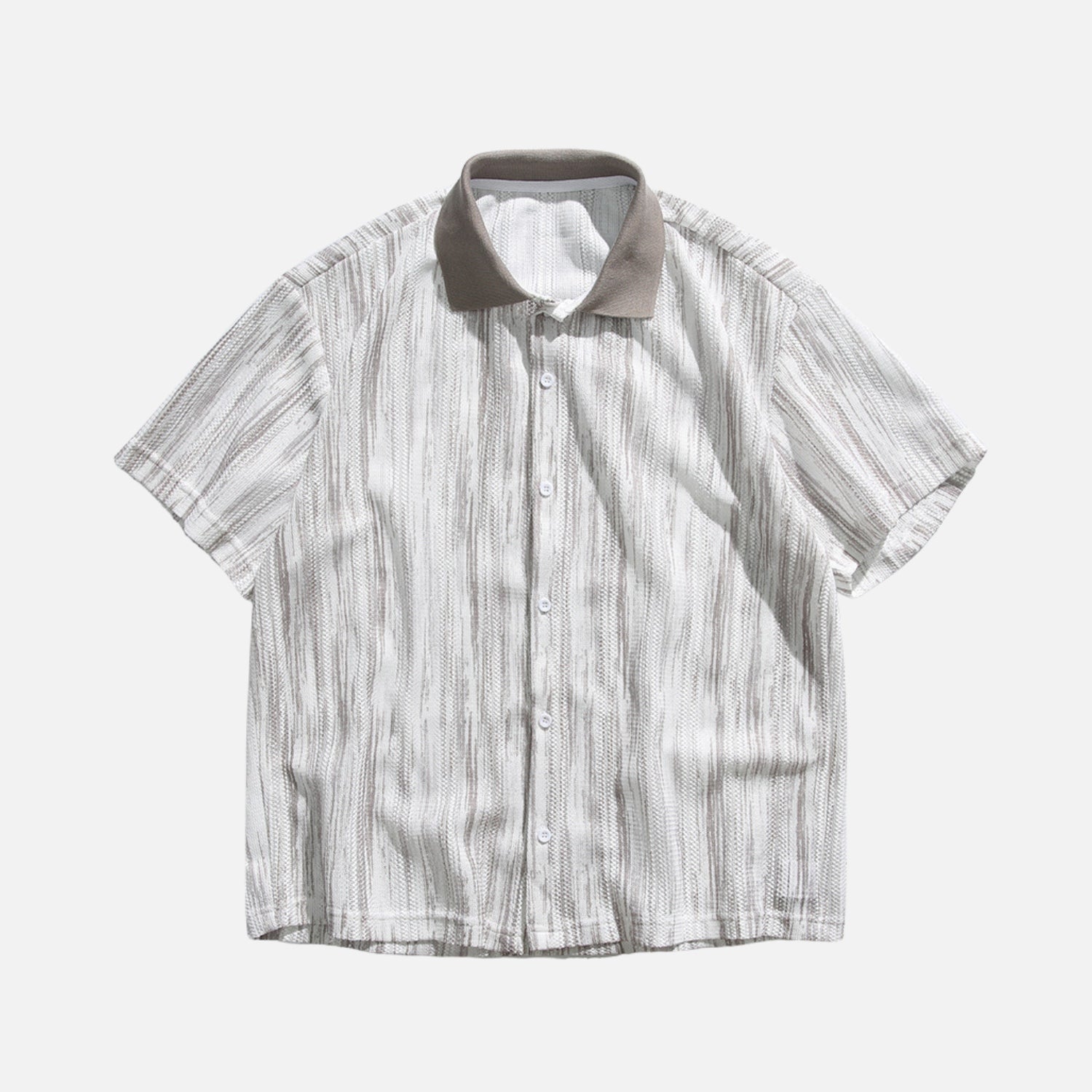 Cutout Colorblock Short Sleeve Shirt